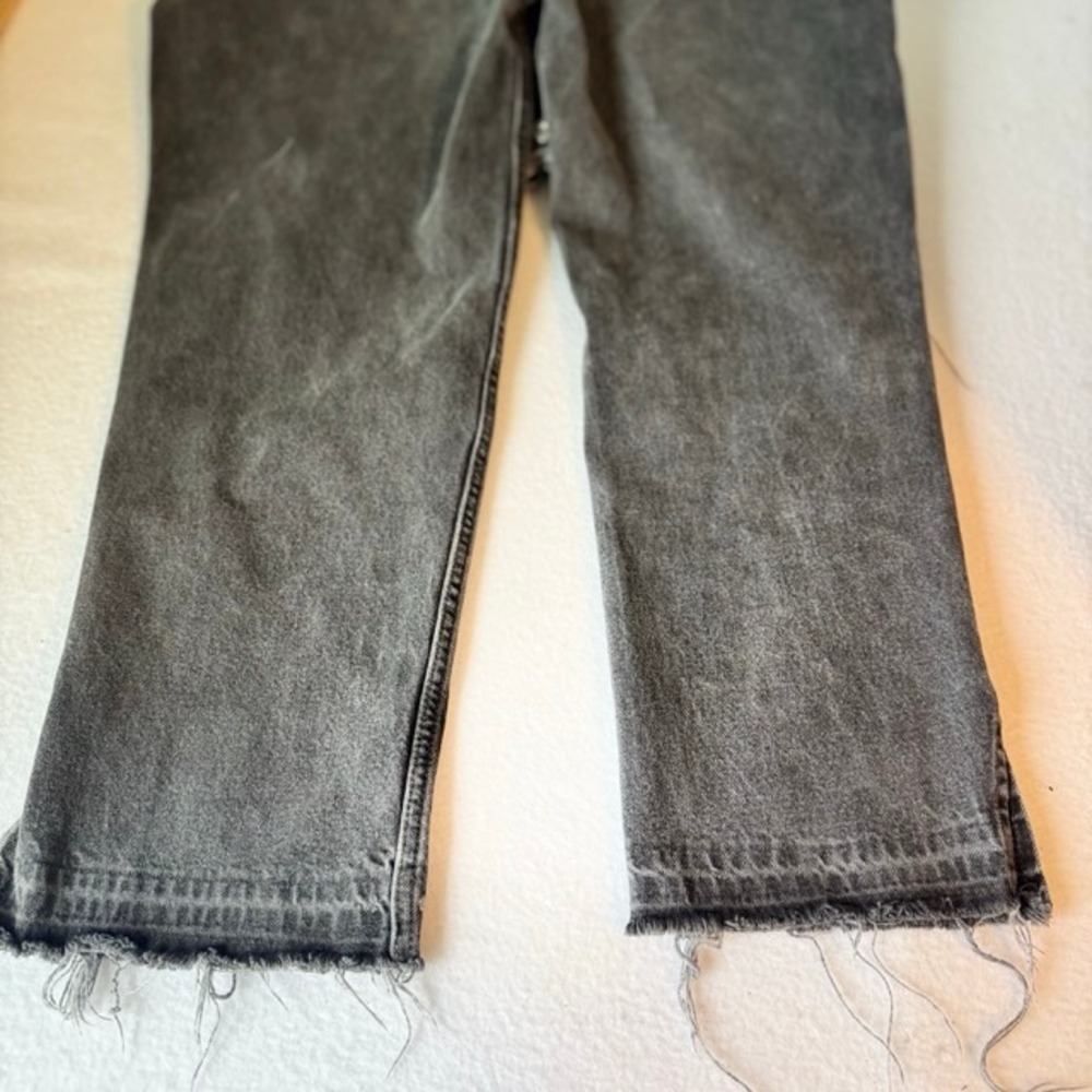 We The Free People Lita Distressed High Rise Straight Leg Jeans Black Sz 28 6 - Picture 10 of 15